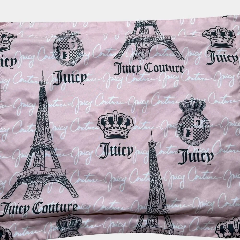 Juicy Couture Home Pillow Case Sham Pink Gray Eiffel Tower Paris France 20